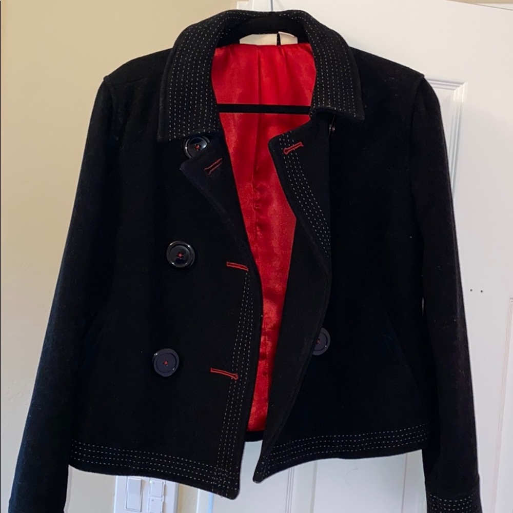 Black and red blazer